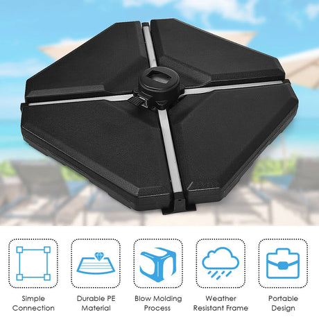 4 Pieces Cantilever Umbrella Base with Concave Handles