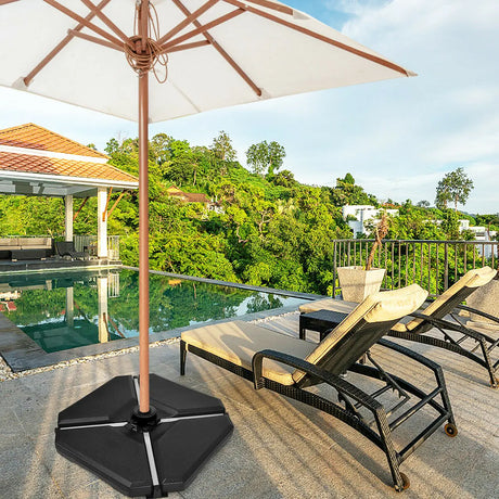 4 Pieces Cantilever Umbrella Base with Concave Handles