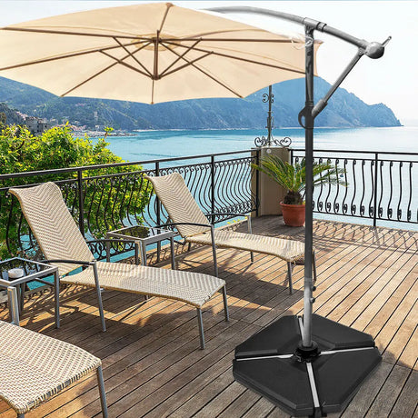 4 Pieces Cantilever Umbrella Base with Concave Handles