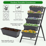 5-Tier Vertical Planter with Drainage Hole for Garden