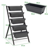 5-Tier Vertical Planter with Drainage Hole for Garden