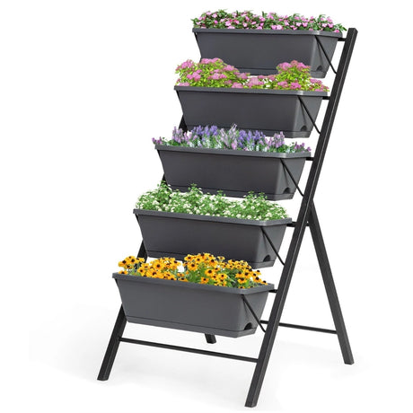 5-Tier Vertical Planter with Drainage Hole for Garden