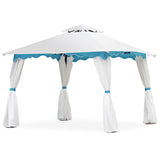 2-Tier 10 x 10 Feet Patio Gazebo Canopy Tent with Side Walls