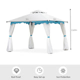 2-Tier 10 x 10 Feet Patio Gazebo Canopy Tent with Side Walls