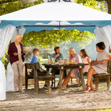 2-Tier 10 x 10 Feet Patio Gazebo Canopy Tent with Side Walls