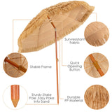 2m Thatch Umbrella Tilting Outdoor Beach Patio Sun Shelter Parasol