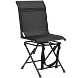 360 Swivel Hunting Blind Chair with Sturdy Metal Frame Support up to 330 lbs-Black