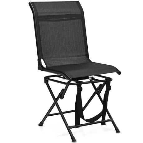 360 Swivel Hunting Blind Chair with Sturdy Metal Frame Support up to 330 lbs-Black