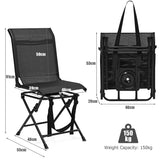 360 Swivel Hunting Blind Chair with Sturdy Metal Frame Support up to 330 lbs-Black
