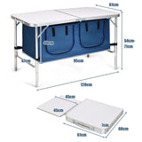 Height Adjustable Folding Camping  Table-Blue
