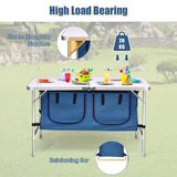 Height Adjustable Folding Camping  Table-Blue