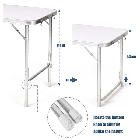 Height Adjustable Folding Camping  Table-Blue