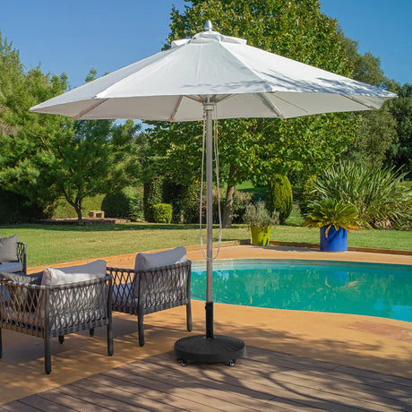 Round Resin Umbrella Base with Lockable Wheels for Yard