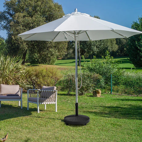 Round Resin Umbrella Base with Lockable Wheels for Yard
