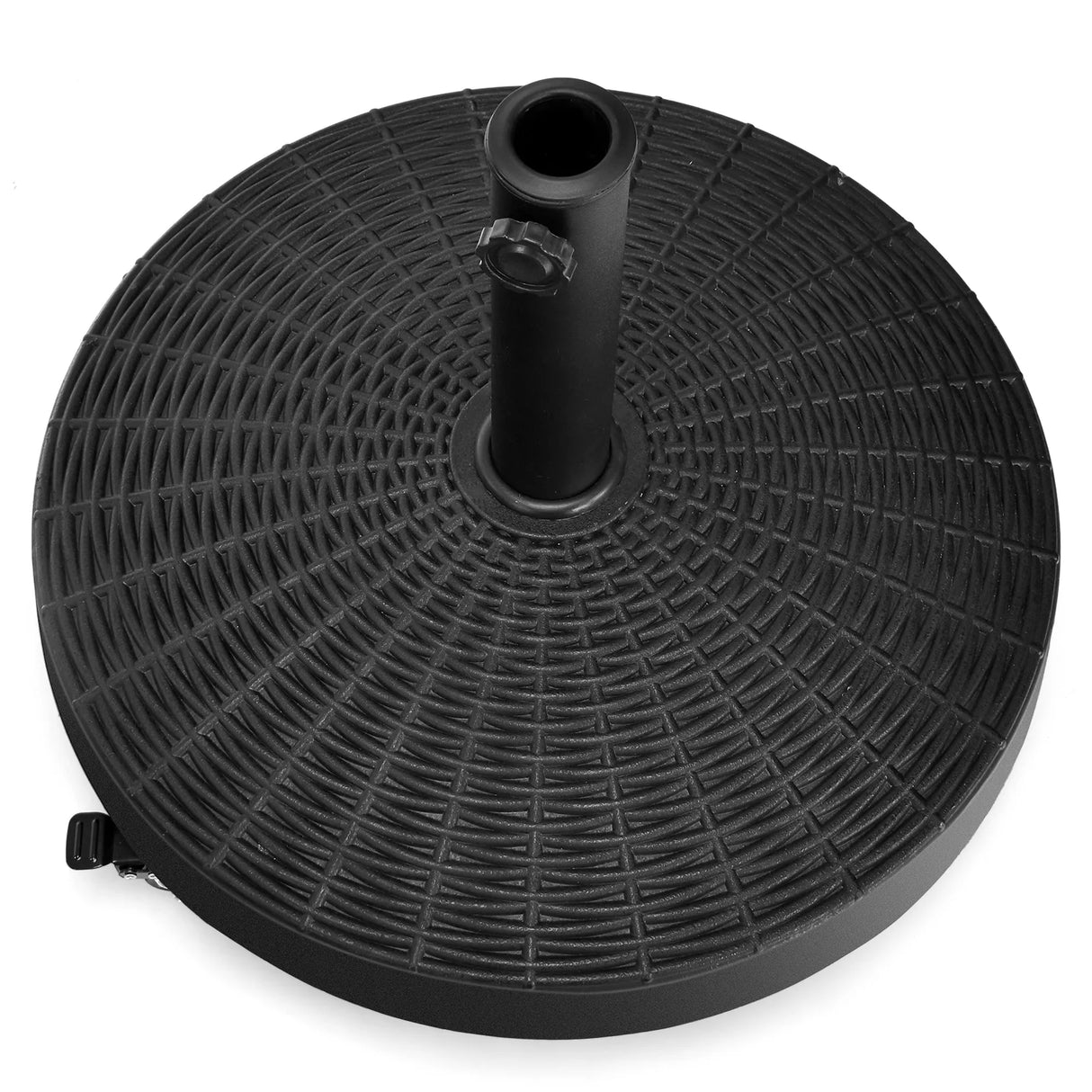 Round Resin Umbrella Base with Lockable Wheels for Yard