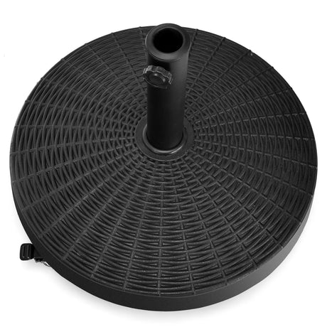 Round Resin Umbrella Base with Lockable Wheels for Yard