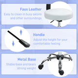 HOMCOM 360 Swivel Seat Salon Stool - White