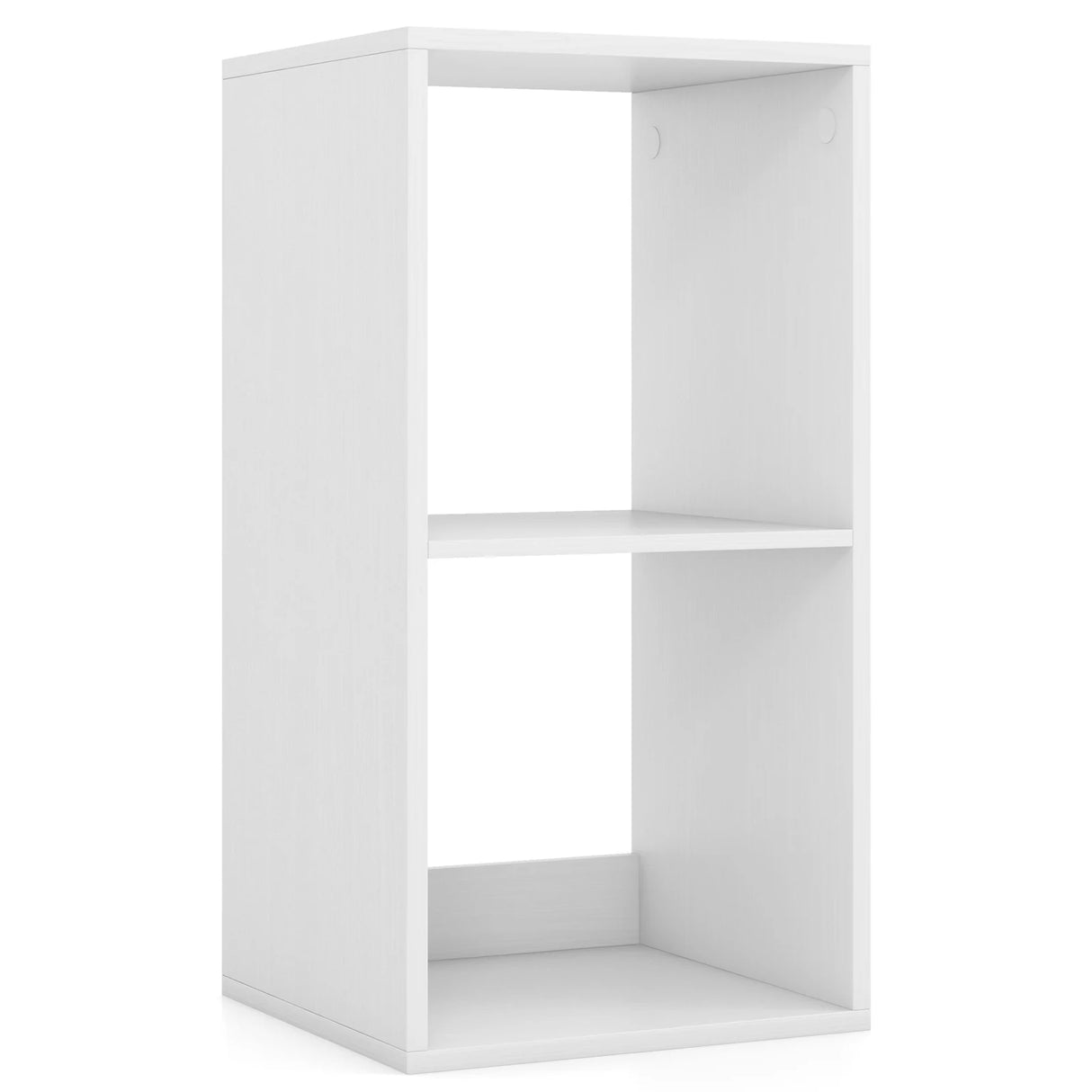 Open Back 2 Tier Bookshelf with Anti-toppling Kit-White