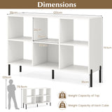 Open-Back Bookshelf with Drawer for Study-White