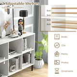 Open-Back Bookshelf with Drawer for Study-White