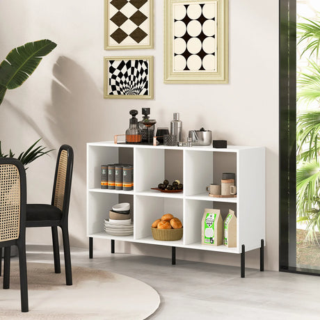 Open-Back Bookshelf with Drawer for Study-White