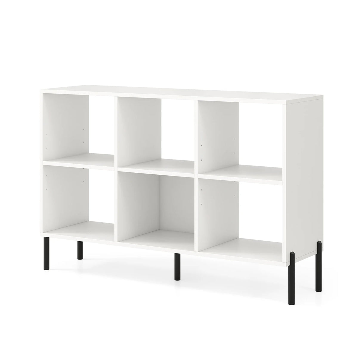 Open-Back Bookshelf with Drawer for Study-White