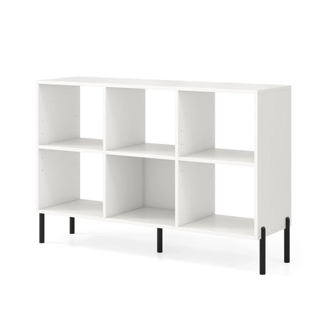 Open-Back Bookshelf with Drawer for Study-White