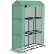 Outsunny 40 x 100cm Three Shelf Steel Frame Greenhouse - Green