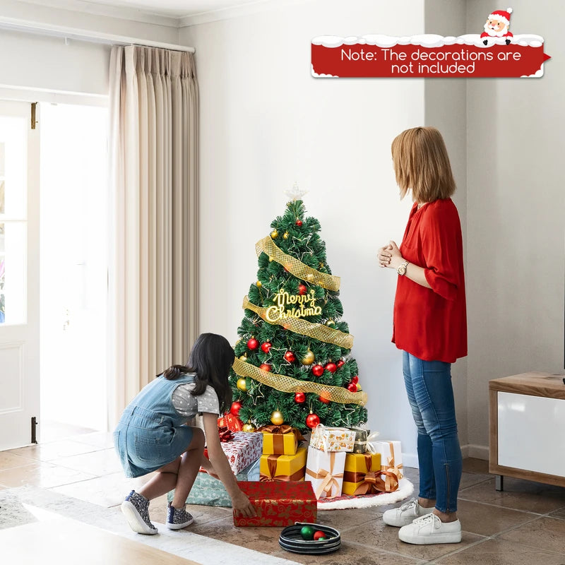 Optical Fiber Christmas Tree Pre-Lit Artificial Xmas Tree-1.2M