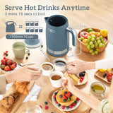 HOMCOM Sleek Textured Kettle and Toaster Set - Blue