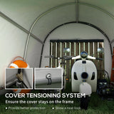 Outsunny 3 x 3(m) Garden Storage Tent, Heavy Duty Outdoor Shed, Waterproof Portable Shed Storage Shelter with Galvanised Steel Frame for Bike, Motorcycle, Garden Tools, Grey