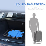 Outsunny 2 in 1 Folding Sun Lounger Reclining Garden Chair Set of 2 with 2-Level Adjustable Backrest, Outdoor Zero Gravity Recliner Garden Chairs with Head Pillow and Armrests, Blue