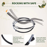 Outsunny Outdoor Orbital Lounger Zero Gravity Patio Chaise Sun Lounger Foldable Rocking Chair with Pillow, Grey