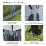 Outsunny 3m x 3m Hardtop Metal Frame Mesh Draped Gazebo Black