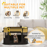 PawHut Foldable Dog Pen with Storage Bag for Indoor/Outdoor Use, Portable Pet playpen, with Ground Stakes - Yellow