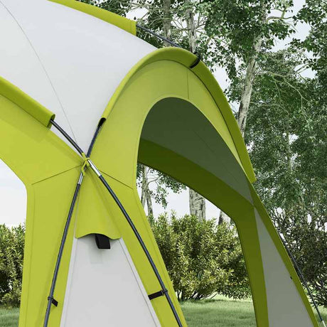 Outsunny 3.5 x 3.5M Camping Gazebo, Outdoor Event Shelter Dome Tent Garden Sun Shelter Patio Spire Arc Pavilion Camp Sun Shade, Green