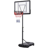 HOMCOM 1.55-2.1m Basketball Hoop and Stand w/ Fillable Base, Wheels