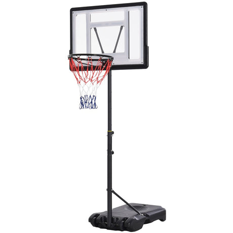 HOMCOM 1.55-2.1m Basketball Hoop and Stand w/ Fillable Base, Wheels