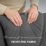 HOMCOM Rocker Swivel Recliner Chair with Footstool - Charcoal Grey Velvet