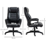 Vinsetto Office Chair with 6-Point Maaage, PU Desk Chair with Padded Seat and Armrest, Computer Chair with Tilt Function for Home, Black