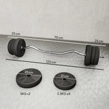 SPORTNOW 25kg Barbell Set, Adjustable Weights with Curl bar and Non-Slip Handle, for Women and Men Weight Lifting Training