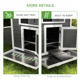 PawHut Chicken Coop, Wooden Outdoor Hen House with Nesting Box, Openable Waterproof Top, Pull-Out Tray, 150 x 100 x 97cm