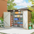 Outsunny 3.7 x 7.9ft Galvanised Steel Shed, with Latched Door and Padlock - Oak