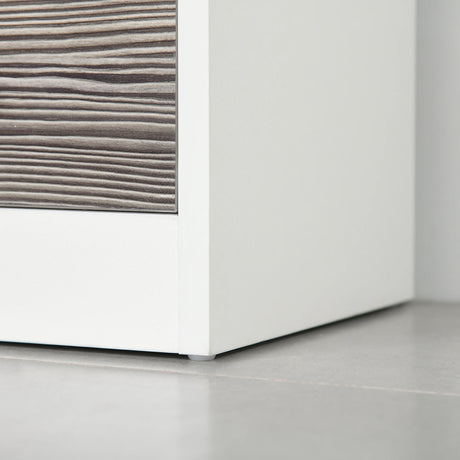 HOMCOM Shoe Storage Cabinet with Slide Out Drawer, 2 Flip Doors, Tempered Glass Top - Grey