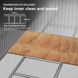 Outsunny 9 x 6ft Metal Garden Shed, Outdoor Storage Tool House with Ventilation Slots, Foundation Kit and Lockable Double Doors, Brown