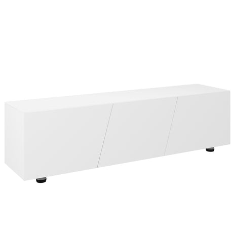 HOMCOM High Gloss TV Unit, 160cm TV Stand Cabinet for TVs up to 70" with Storage Shelf and Cable Management for Living Room, White