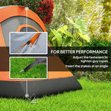 Outsunny 5-6 Man Dome Camping Tent - Orange
