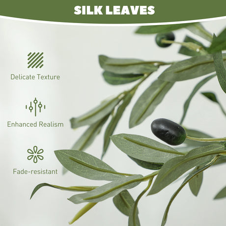 HOMCOM Set of Two Silk Leaf Artificial Olive Trees