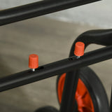 DURHAND Steel Folding Hand Truck, Heavy Duty Foldable Trolley on Wheels, Multi-Purpose Sack Truck Moving Trolley, 120kg, Red