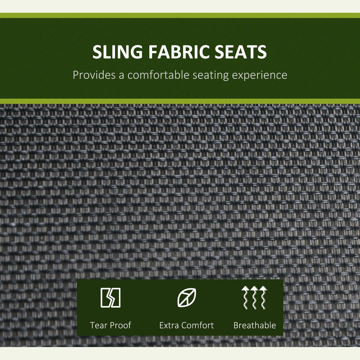 Outsunny Three Person Steel Outdoor Porch Swing Chair Bench with Canopy Cover - Black